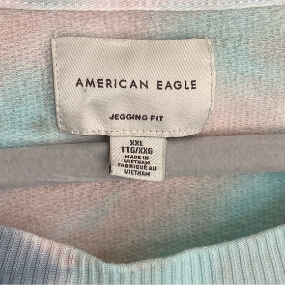 American Eagle Oversized Tie Dye Fleece Sweatshirt Womens Size XXL Jegging Fit - Picture 5 of 8